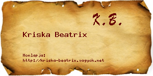 Kriska Beatrix névjegykártya