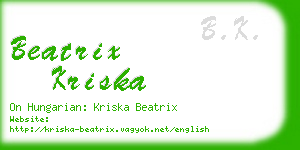 beatrix kriska business card